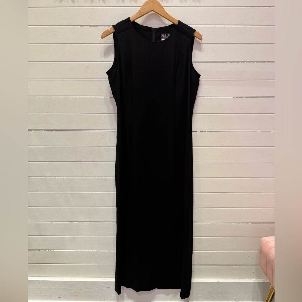 Helene Blake Size 12 Black Dress Like New Condition Small Slit on Left Side